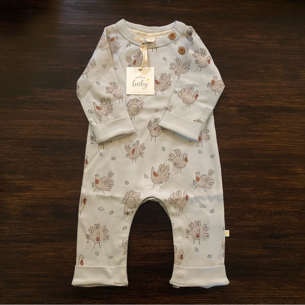 NWT Thanksgiving Turkey Hallmark Baby Romper 12-18 months